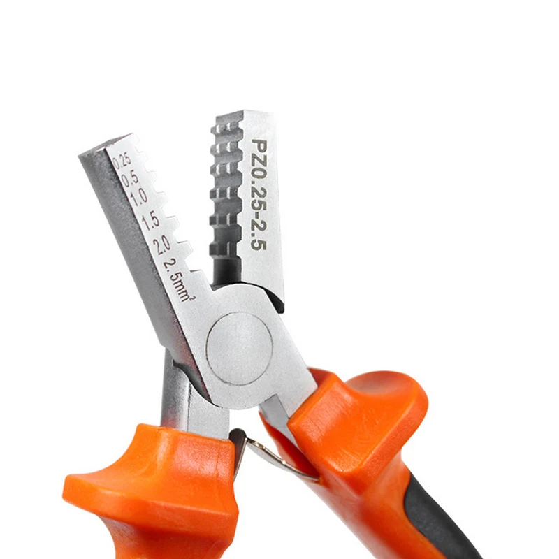 Professional Carbon Steel Crimping Pliers Hand Tool 0.25-2.5mm2 Sleeve Terminal Crimper Plier Wire Cable End Pliers