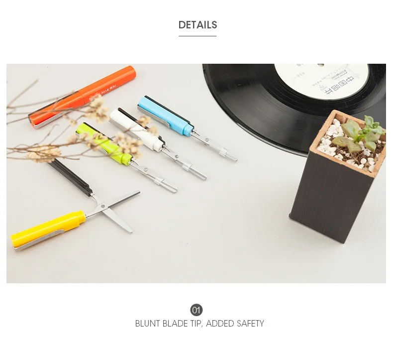 M & G портативные ножницы для рукоделия "ручка" с зажимом, ножницы для резки бумаги складные безопасные мини-канцтовары ножницы для офиса и