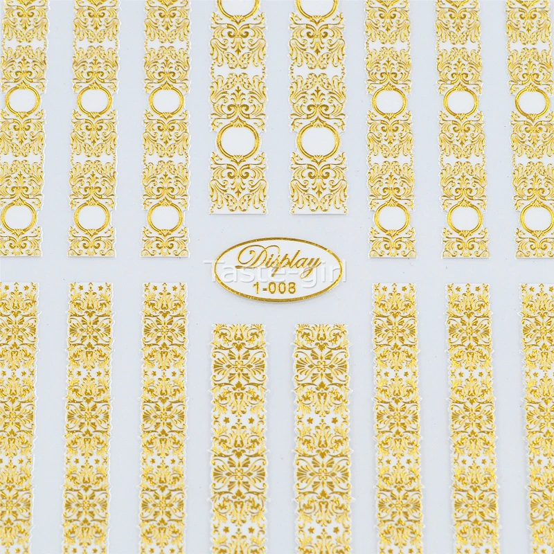 High Quality 3d Gold(white)Nail Art Stickers Decals Hot Stamping Nail Tips Decorations beauty Tools Nails Accessories 1-008 | Красота и