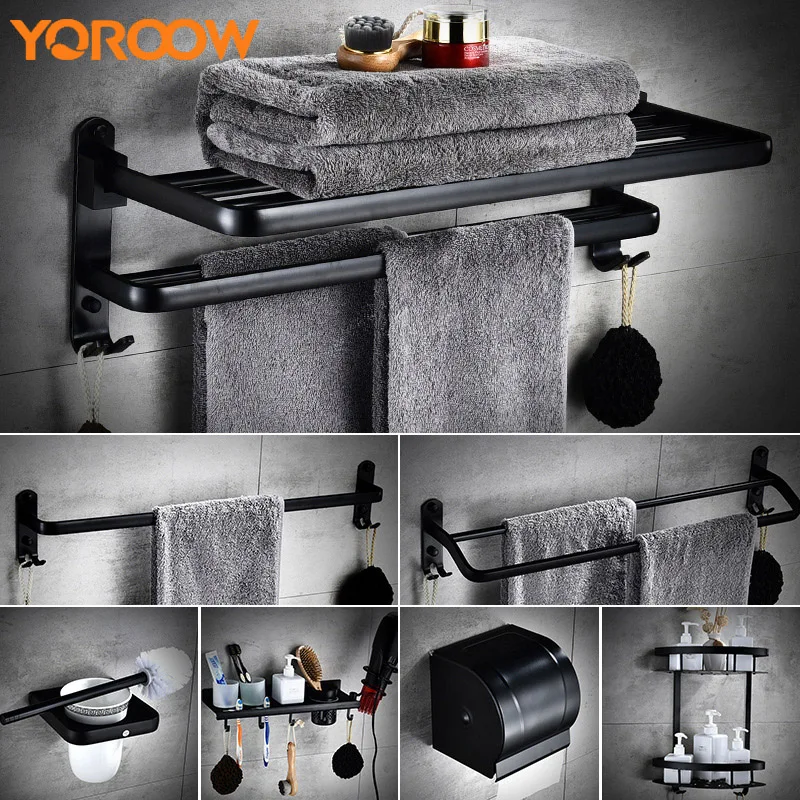 

Basket Metal Clothes Hanger Suction Cup Bathroom Shelf Black Towel Bar Wall Towel-rack Hair Drier Holder Paper ASG0002
