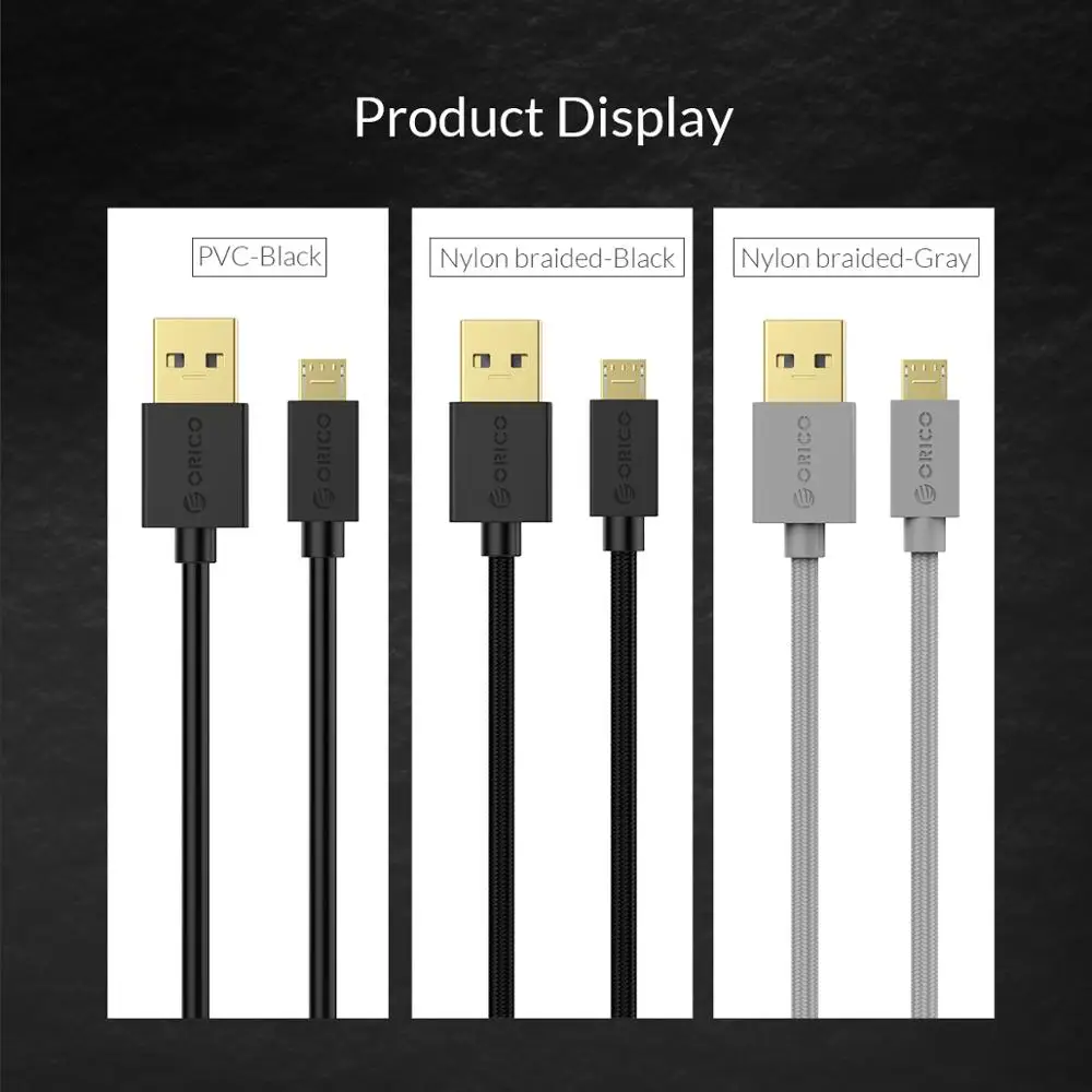 Micro USB 2 0 кабель ORICO PCV 2A для зарядки и синхронизации данных Samsung Huawei Xiaomi LG подходит