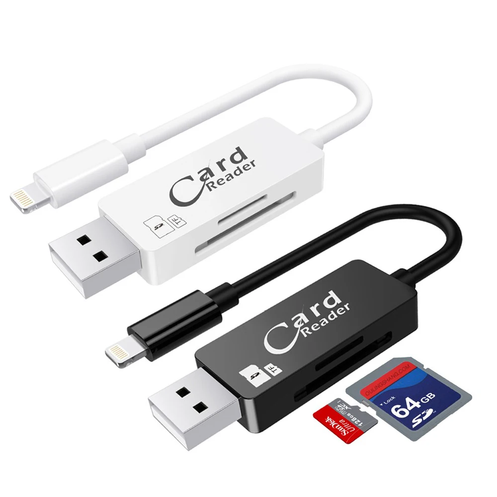 2 in 1 USB OTG TF/SD Card Reader Charging cable USB OTG Adapter for