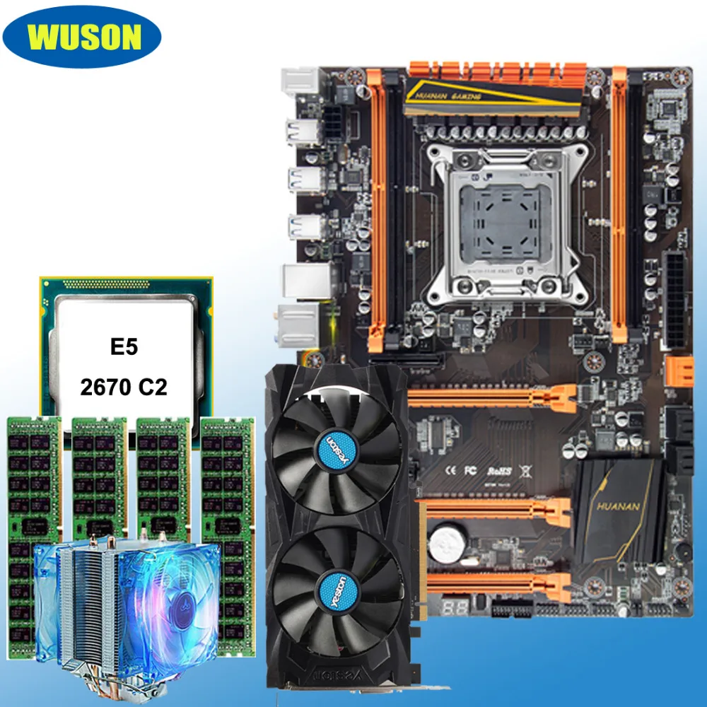 Материнская плата mobo bundle HUANAN ZHI deluxe X79 со слотом M.2, процессор Xeon E5 2670 C2, ОЗУ 32 Гб (4*8 ГБ), видеокарта RX460, 4G DDR5 Материнская плата mobo bundle HUANAN ZHI deluxe X79 со слотом M.2, процессор Xeon E5 2670 C2, ОЗУ 32 Гб (4*8 ГБ), видеокарта RX460, 4G DDR5