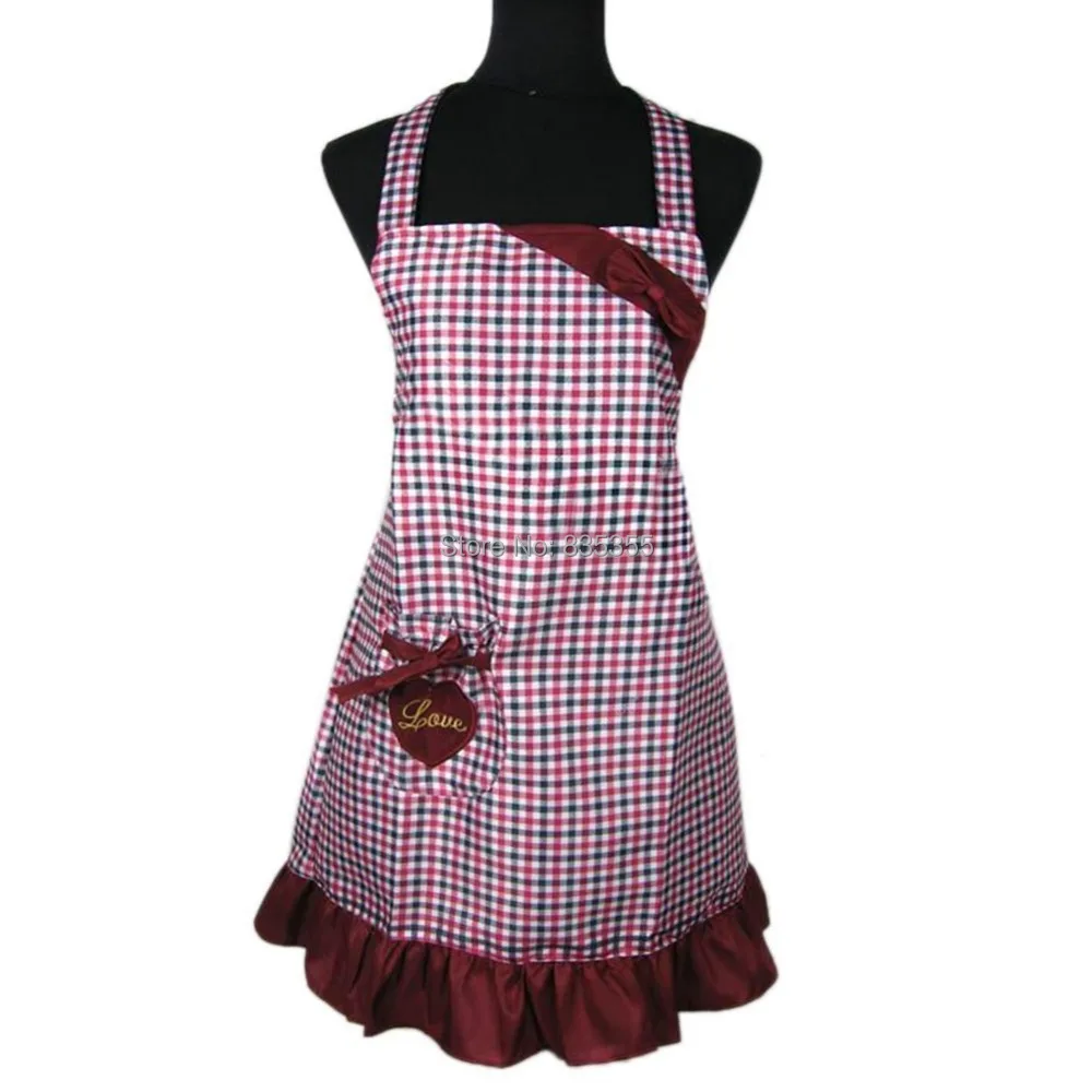 plaid grid pattern working chefs kitchen cook women's bib apron plaid grid pattern working chefs kitchen cook women's bib apron
