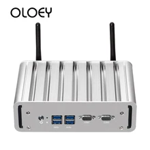 OLOEY Fanless Mini PC Intel Core i7-5500U Windows 10 Linux 2*Gigabit Ethernet 2*RS232 DB9 4*USB 300Mbps WiFi Nettop NUC