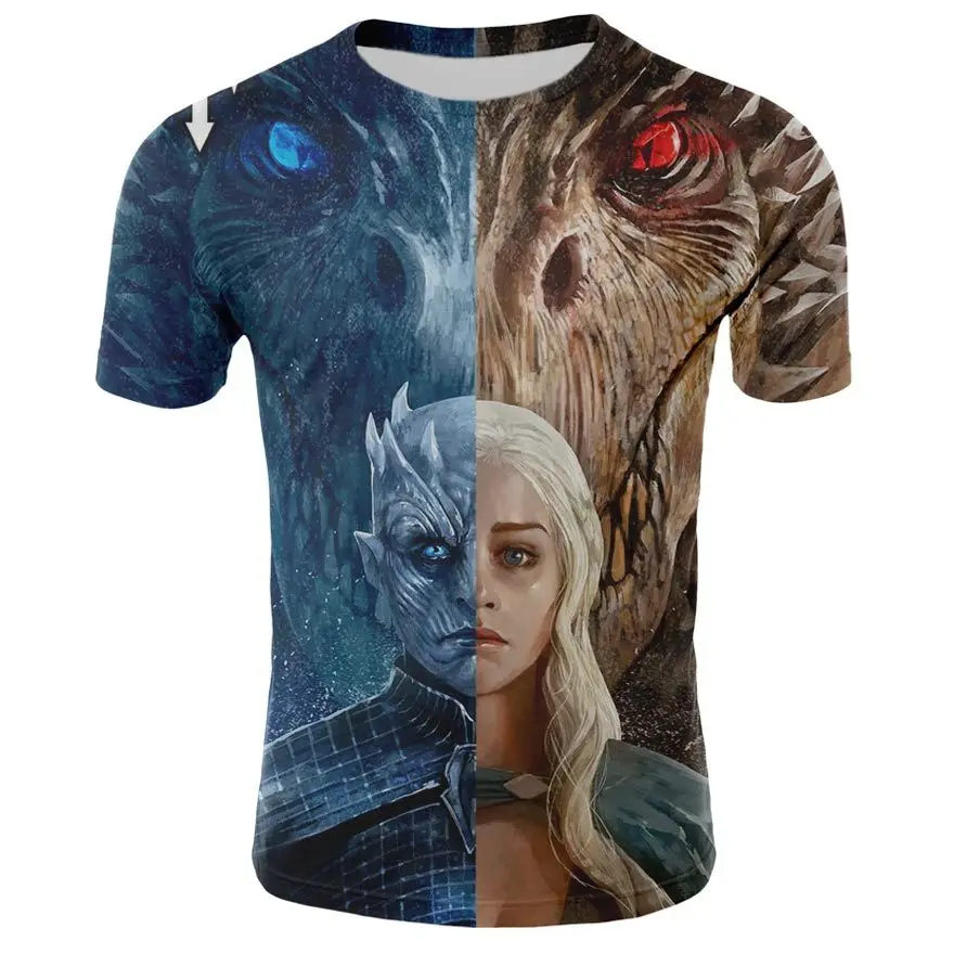

Queen Daenerys T Shirt Men Dragon 3d Top Game of Thrones TShirt Graphic Iron Throne Tees Summer Streetwear Unisex Drop Shipping