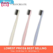Borui New Fashion 3PCS Ultra Soft Toothbrush Bamboo Charcoal Nano Brush Oral Care Tooth Brush Pink Blue Oral Hygiene