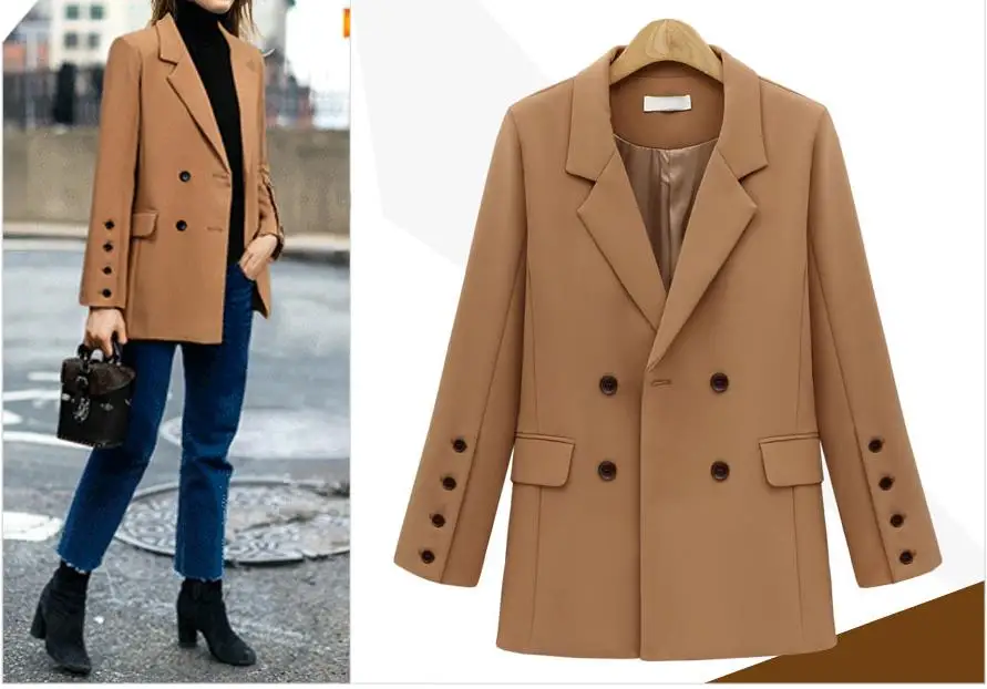 Autumn Winter Suit Blazer Women 2019 New Casual Double