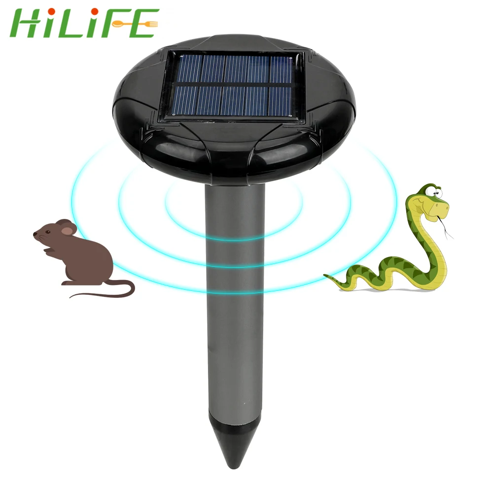 

HILIFE 1pcs Vole Mouse Snake Killer Trap Ultrasonic Solar Insect Repellent Mouse Rat Repeller Snake Mouse Rodent Pest Control