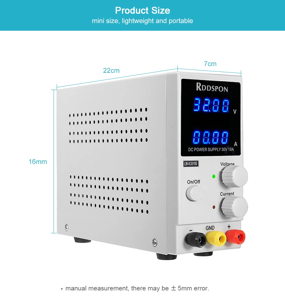 RDDSPON 3010D DC Регулируемый источник питания 4-разрядный дисплей зарядки 30 V 10A переключатель лабораторный блок питания регулятора напряжения