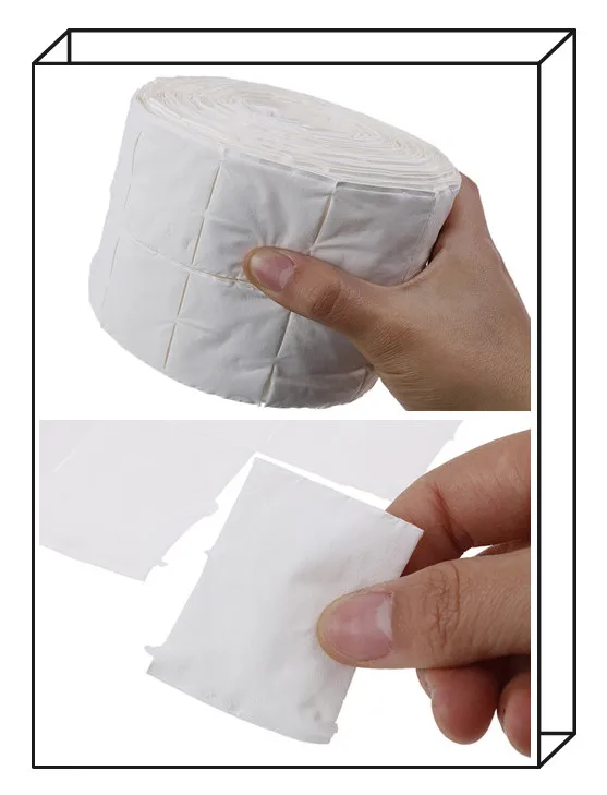 Hot 500Pcs/Roll Nail Polish Gel Remover Manicure Cleaning Wipes Cotton Lint Pads Paper White Wipes Nail Art Tips