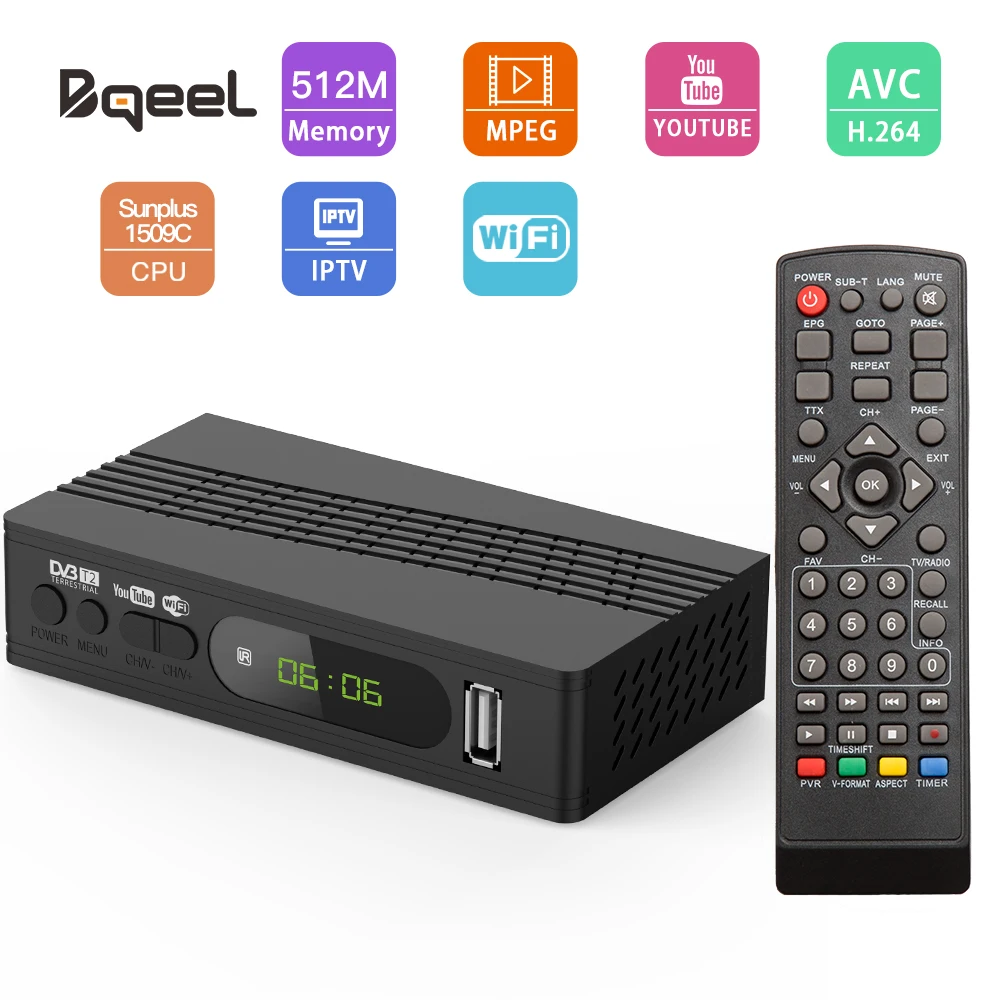 Full HD 1080P ТВ тюнер DVB T2 USB2.0 wifi tv Box HDMI приемник спутниковый декодер для монитора