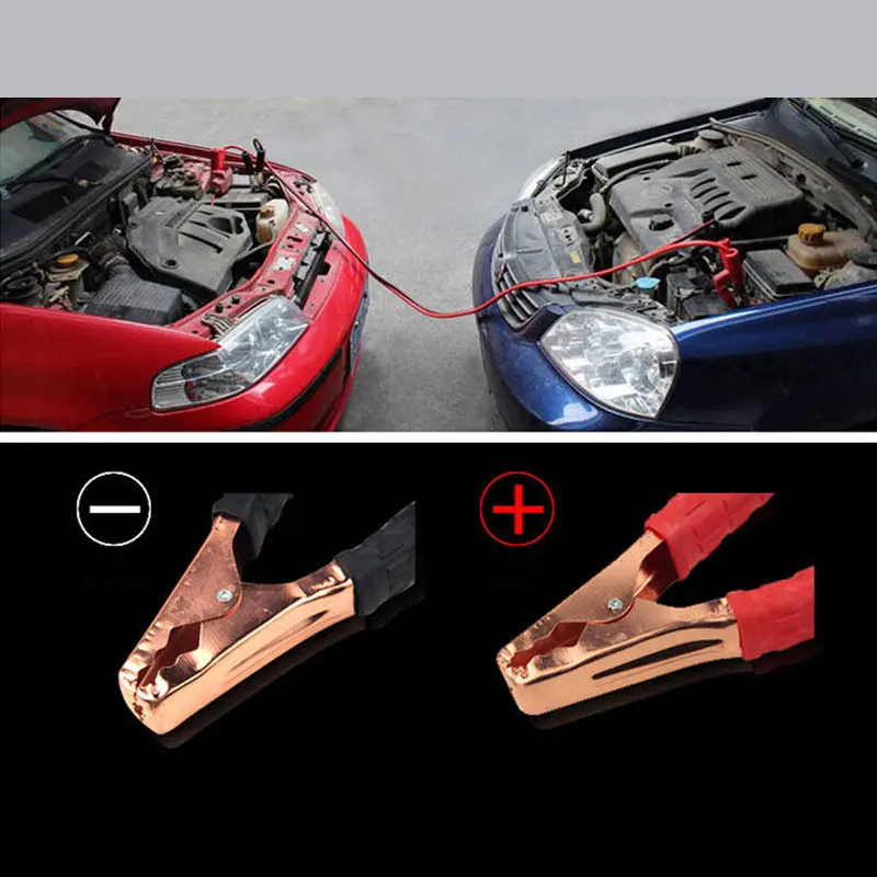 Cables de la batería del puente del coche 2 M 500AMP Cable de refuerzo de emergencia para los terminales del coche VanTruck salto Starter Leads Clip