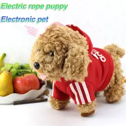 Творческий Прекрасный Электрический привести веревки щенок электронных домашних животных дистанционный пульт ребенок плюшевые игрушка