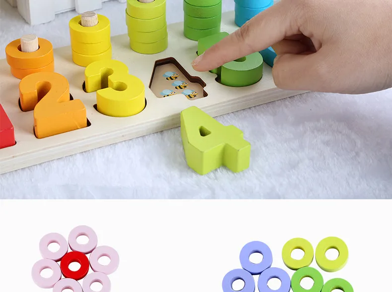 Souptoys Конструктор из дерева цифровая Геометрическая игрушка детская обучающая игрушка для ребенка подарок для мальчика девочки раннее образование интеллект