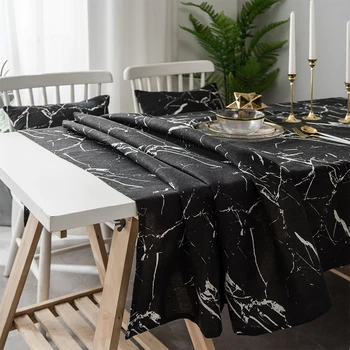 

Table Cloth Home Kitchen Table Decoration Black Tablecloth Rectangle Table Cover Toalha De Mesa Retangular Marble Home Decor
