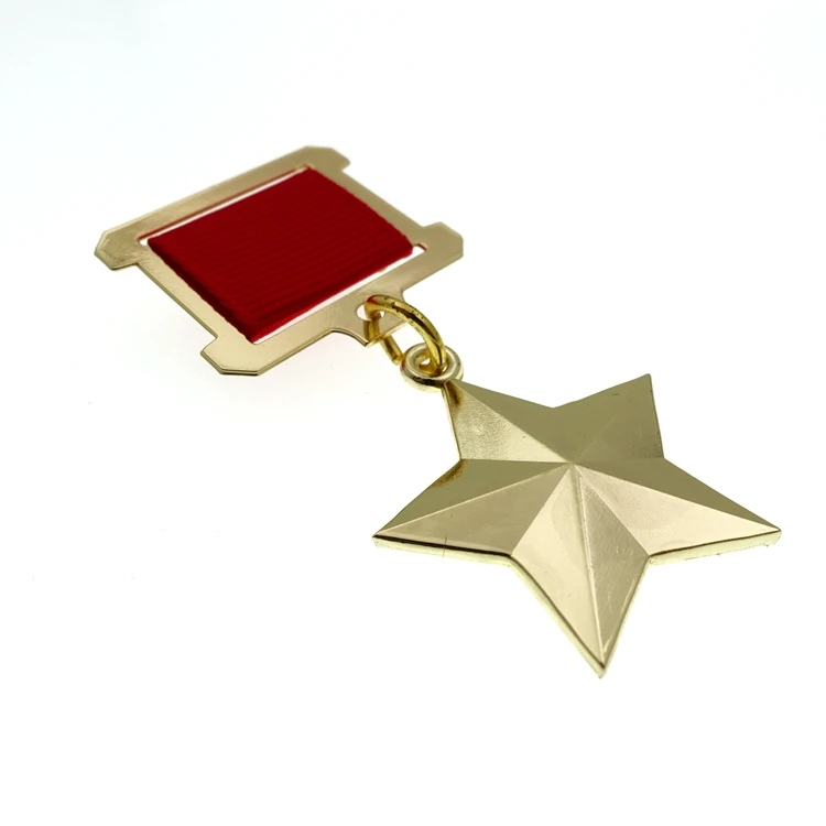 Позолоченная Сталинская Золотая Звездная медаль русская Вторая мировая война СССР Советская пятизвездная медаль труда с булавками медный сплав значок CCCP