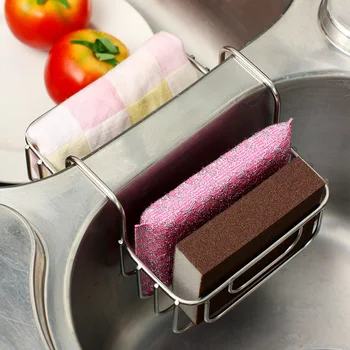 

304 stainless steel sink hanging basket drain rack creative kitchen cleaning scouring cloth dish cloth storage rack wx8241747