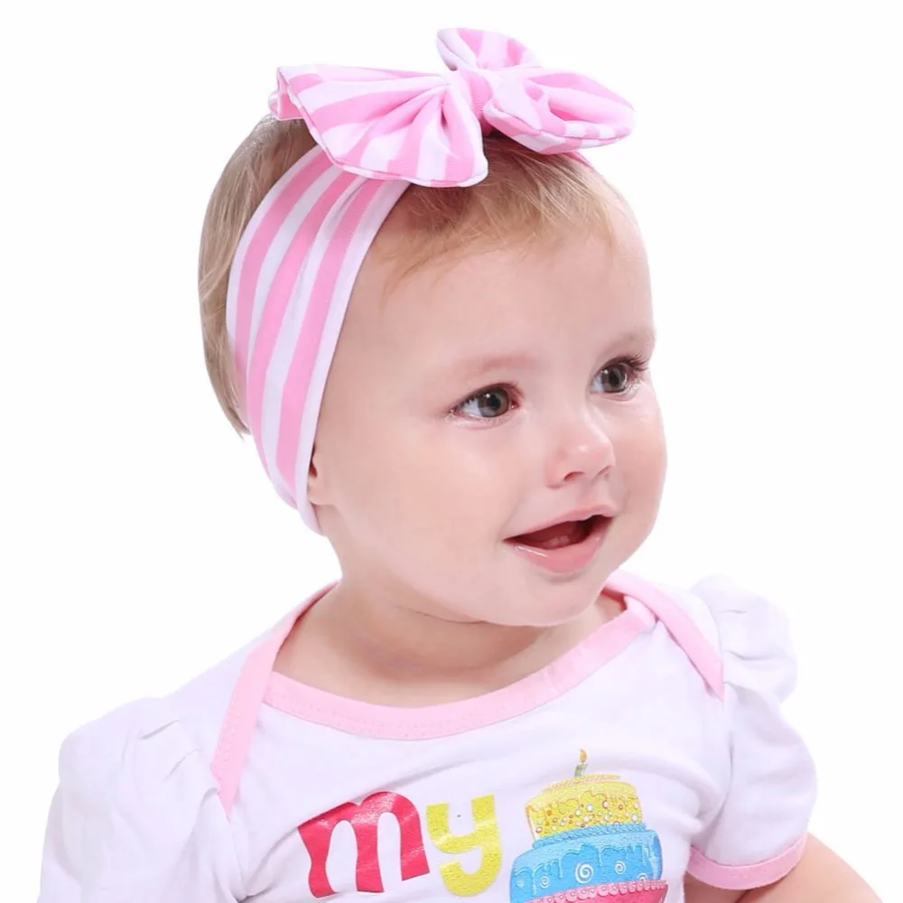 

Headbands Baby Cute Hairbands Girls Striped Turban Bow Head Wraps Hair Bands Accessories Popular Headdress Bandeaux 1