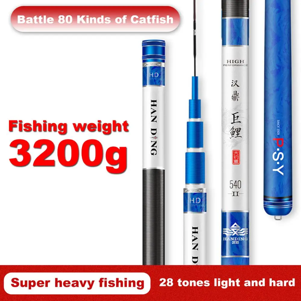 

THEKUAI Extra Long Carbon Fiber Fishing Rod Super Hard Light Pole 3.6m-10m Telescopic Casting Rod For 3200g Big Fish Freshwater