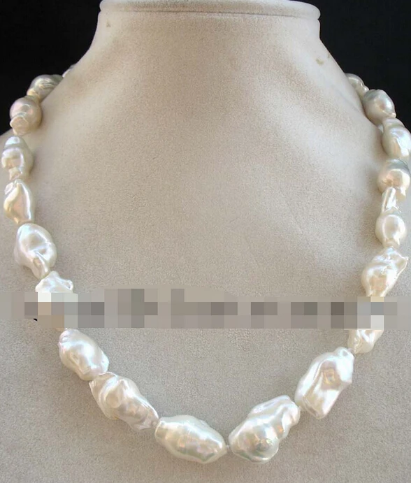 

FREE SHIPPING>>>@@ freshwater pearl white reborn keshi necklace 18" shipping free