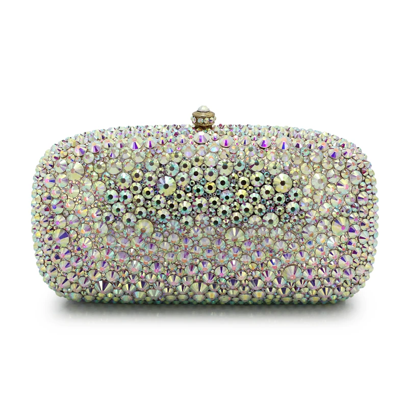 

Full Rhinestone Wedding Bridal Evening Clutches crystal luxury box purse Clutch evening bags Clutch bag(B1004-GW)