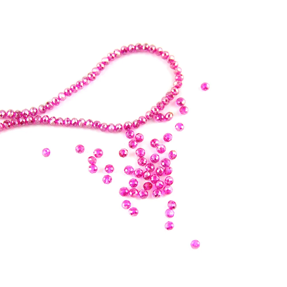 

hbl Chinese 2/3/4/6/8mm Colorful AB Faceted Stones Rondelle Spacer Beads Clothing to Make Jewelry Decoration