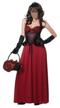 Cosplay&ware Sexy Vampire Costume Womenlong Hooded Cape Halloween In Dark Red -Outlet Maid Outfit Store