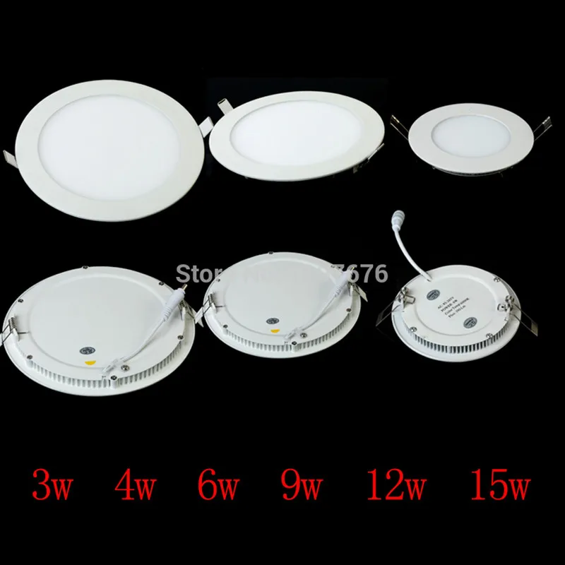 Painel de Luz Watts Redondo Quadrado Led Teto Downlight Embutido Cozinha Banheiro Lâmpada 85-265v Quente Fria Branco 25 - 4 Luzes e Iluminação