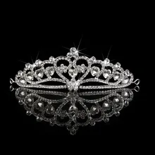 

Tiaras And Crowns Queen Bride Headdress Hair Pins Accessory Wedding Bridal Rhinestone Jewelry Hair Decoration Diadem Heart Crown