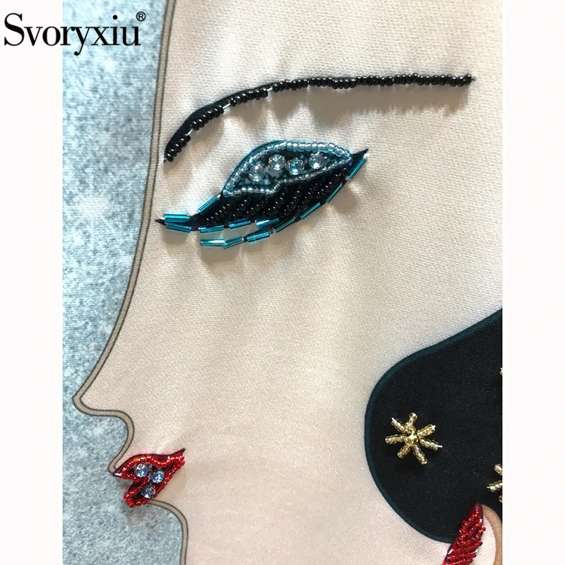 Женское свободное платье Svoryxiu разноцветное короткое с полурукавами расшитое