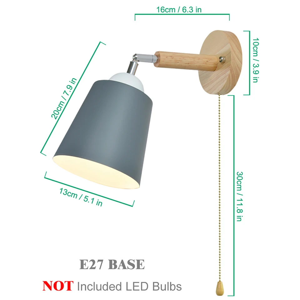Деревянный настенный светильник s прикроватный настенный светильник с выключателем настенный светильник современный настенный светильник для спальни скандинавский macaron рулевая головка