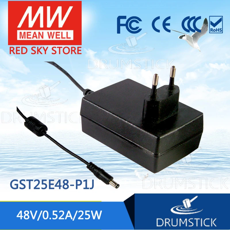 

Advantages MEAN WELL GST25E48-P1J 48V 0.52A meanwell GST25E 48V 25W AC-DC High Reliability Industrial Adaptor