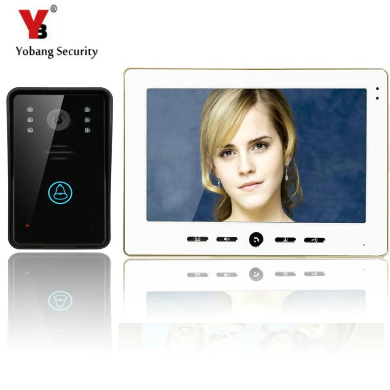 Video Doorbell 10'' Color LCD Video Door Phone Intercom Doorbell Unlock Hands-free Indoor Monitor Rainproof Night Vision Camera