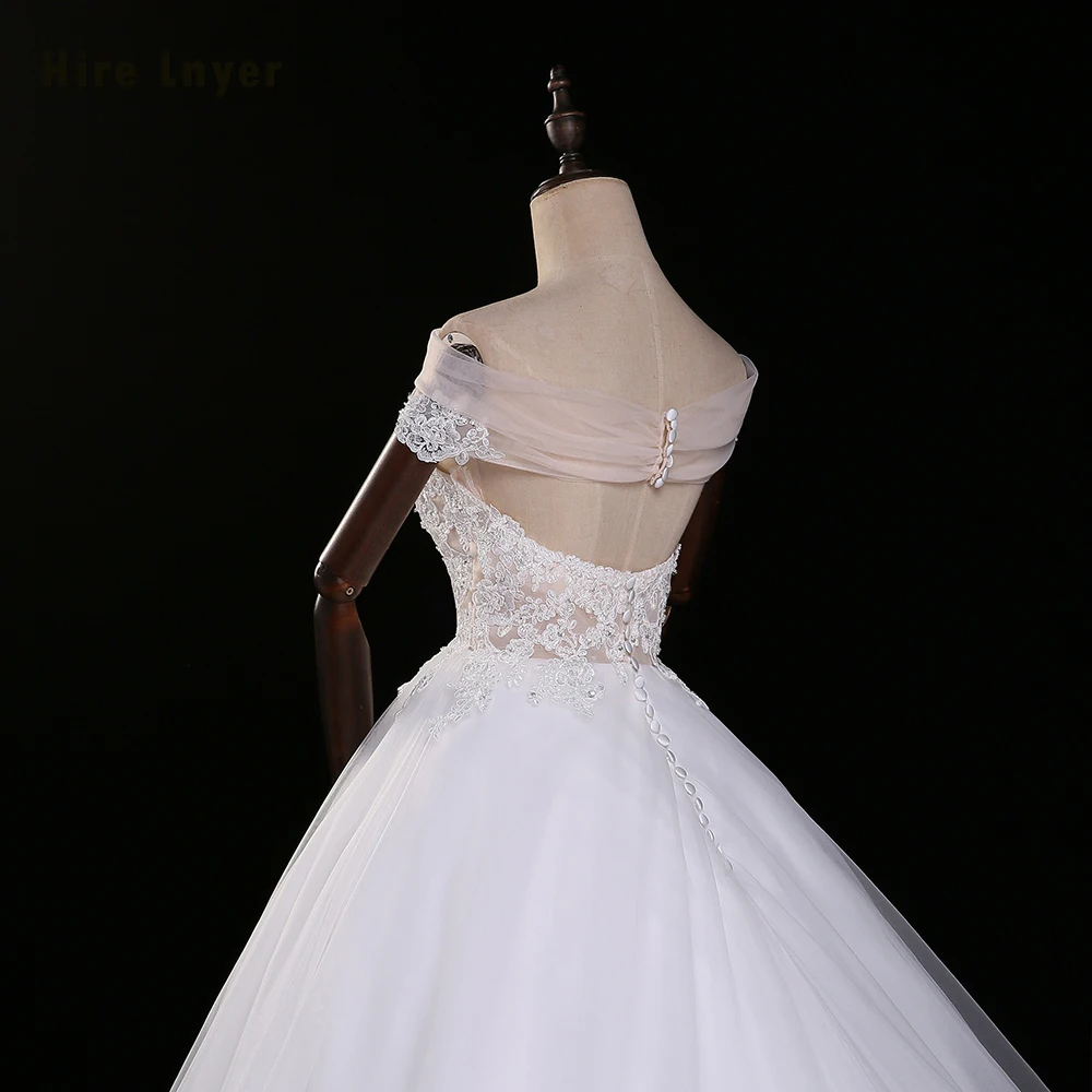 NAJOWPJG 2019 Новое поступление Vestido De Casamento Лодка шеи с плеча короткий рукав великолепное бальное платье свадебное платье gelinlik