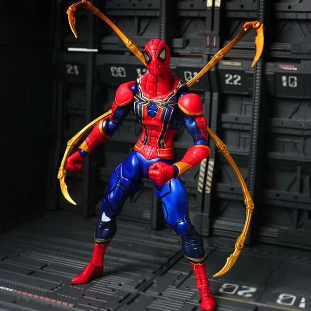 

Avengers Endgame Spider Man Revoltech Anime Figure Iron Spiderman Action Figure Marvel PVC Hot Toys Model Kids Gift Doll XP