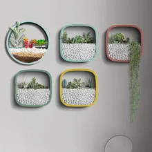 Креативная подвесная металлическая железная художественная однотонная настенная ваза суккулентные растения бонсай вазы цветочный горшок для оформления дома ремесла подарок