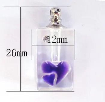 

Free shipping!!!100pcs/lot purple heart Crystal vial, Fragrance vial pendant , Perfume vial pendants