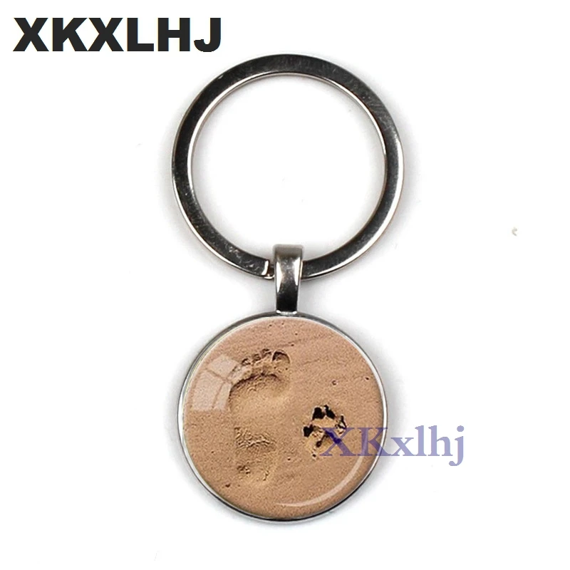 

XKXLHJ New interesting design footprint personalized Dog LOVER Dog Paw and Footprint keychain souvenir keychain unique jewelry