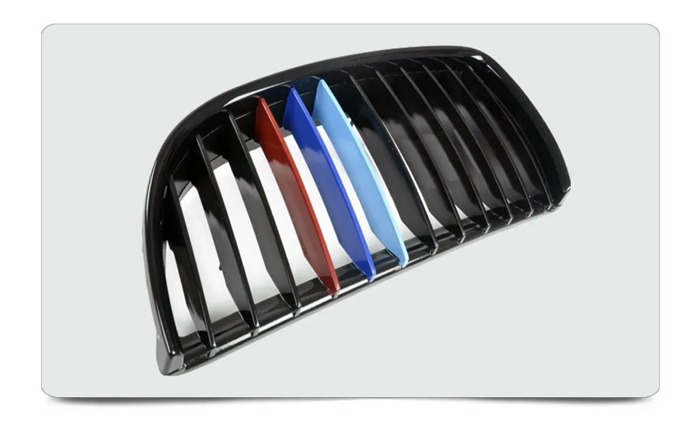 Gloss Black  Kidney M-color Front  Grilles Grill For BMW E90 E91 3 Series 2005-2007 B