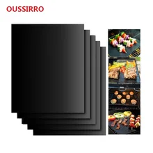 2PC 100% Non-stick BBQ Grill Baking Mats FDA-Approved Reusable and Easy to Clean Works on Gas Charcoal Electric Grill and More