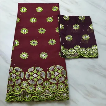 

New Dubai Premium Fabric High Quality 100% Cotton Lace Fabric Swiss Voile With Stones Swiss Voile Lace In Switzerland dress