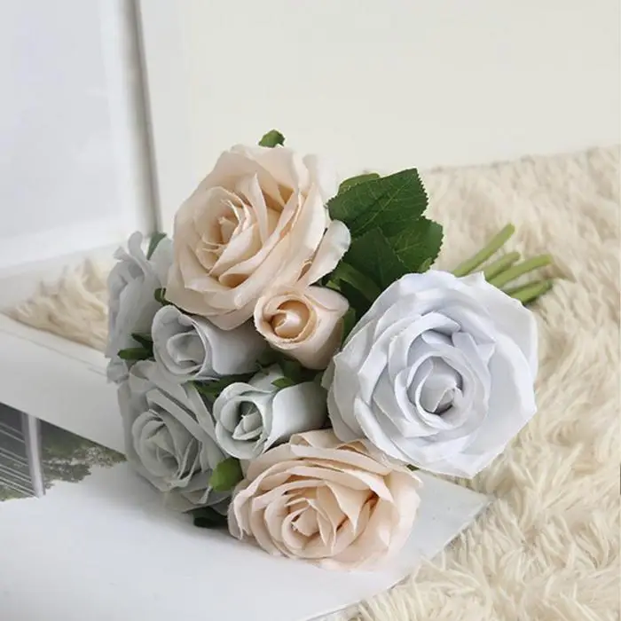 8 шт набор искусственный цветок Реалистичная Роза для свадебного декора домашний настенный декоративный цветок