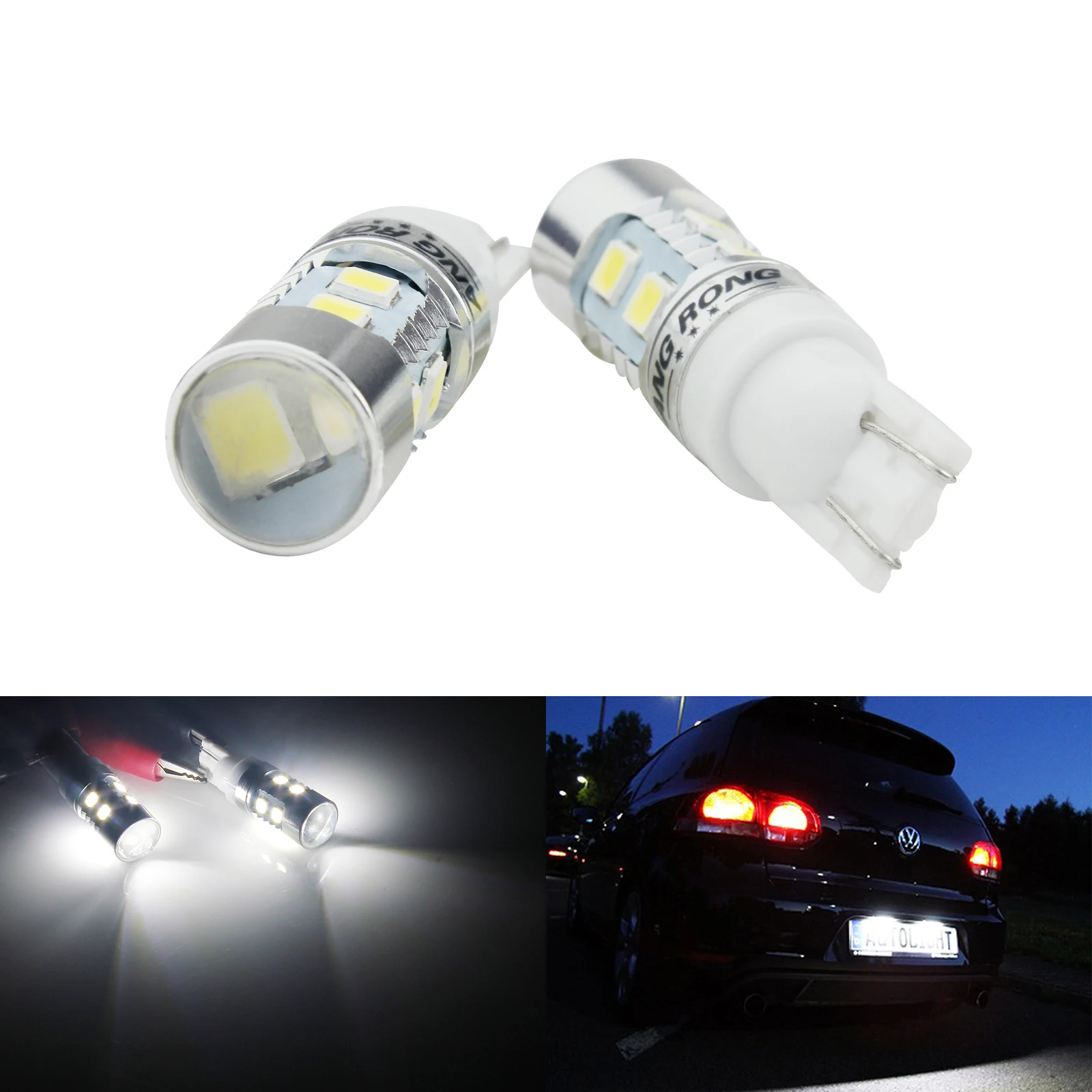 Lot 10x Xenon White T10 W5W 12-SMD 2835 LED Canbus Error Free Silica Light Bulbs