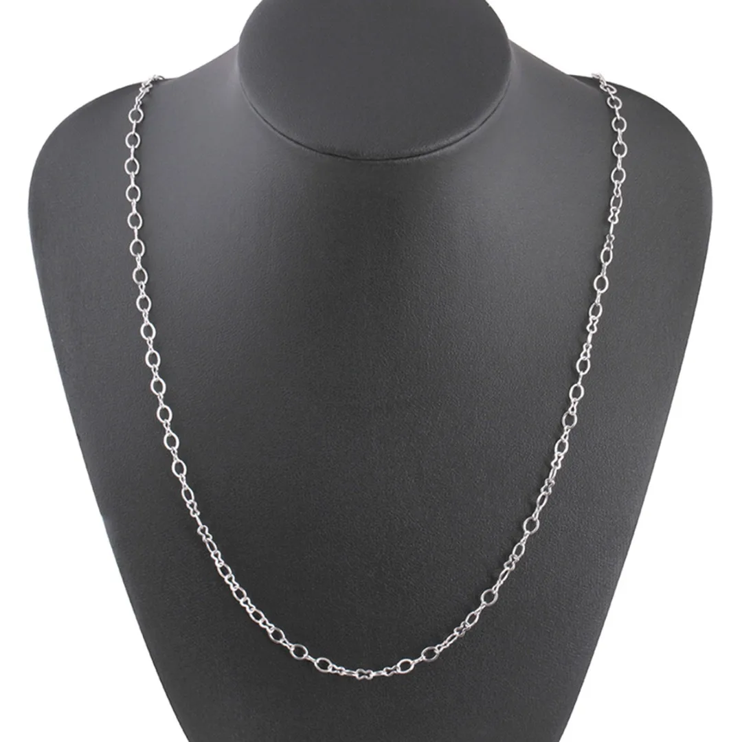 Fashion Men Neckalces Chain Vintage Long DIY Jewelry Silver/Gold Color O Chains Box Chain Necklace 60cm shellhard