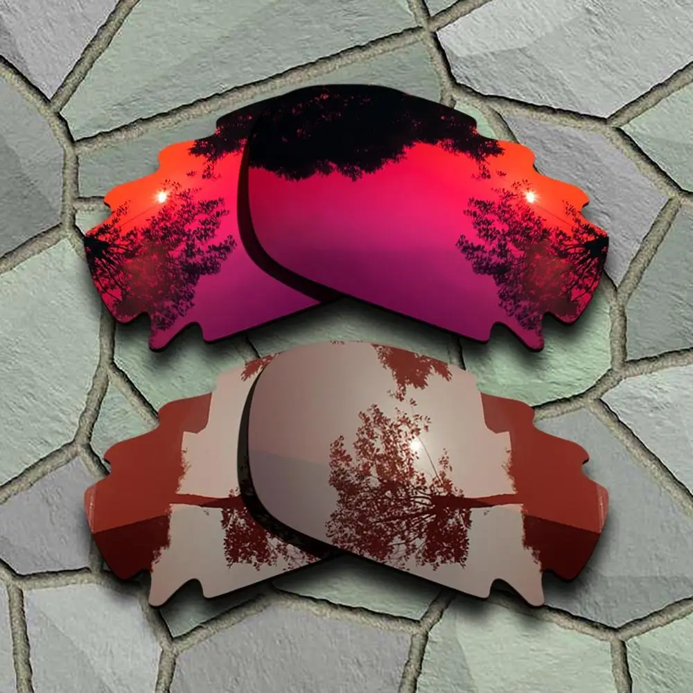 

Violet Red&Bronze Brown Sunglasses Polarized Replacement Lenses for Oakley Jawbone Vented Racing Jacket