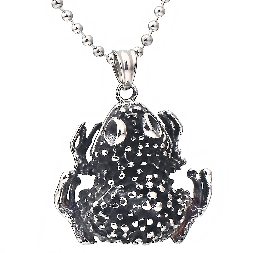 Wholesale Stainless Steel Frog Charm Necklace Pendant For Men Titanium