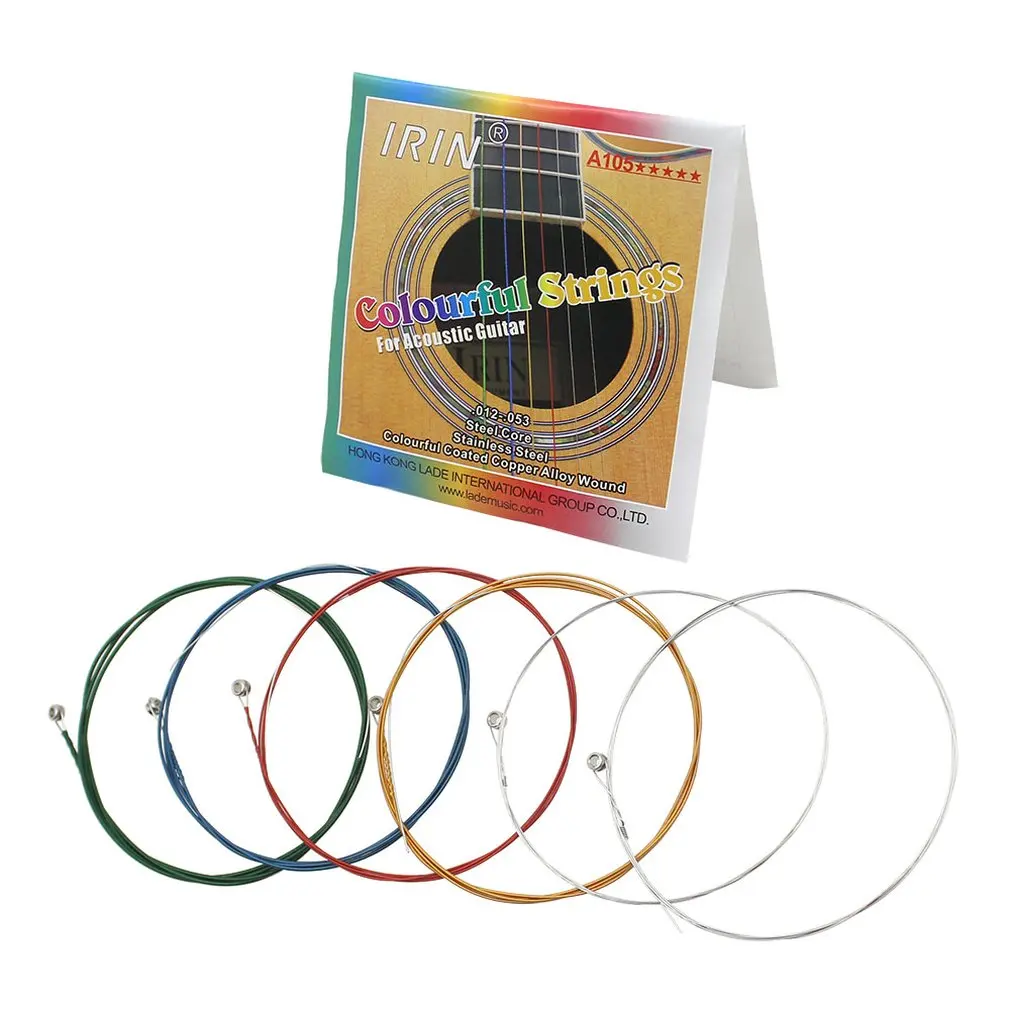 A105 Multi Colored Acoustic Folk Guitar Strings Set Copper Alloy for 6
