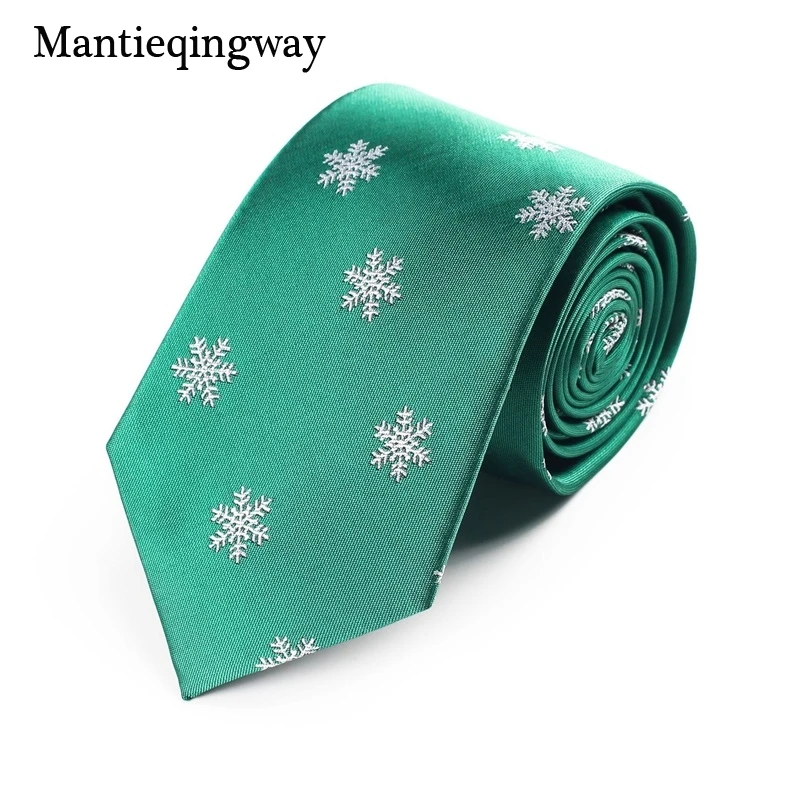 Мужские галстуки на шею Mantieqingway Полиэстеровые с рисунком снежинки повседневные
