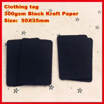 

Wholesale 500PCS 50X35mm Black Kraft Paper Hang Tags,Bookmark Garment Price Labels,/ Clothing tag